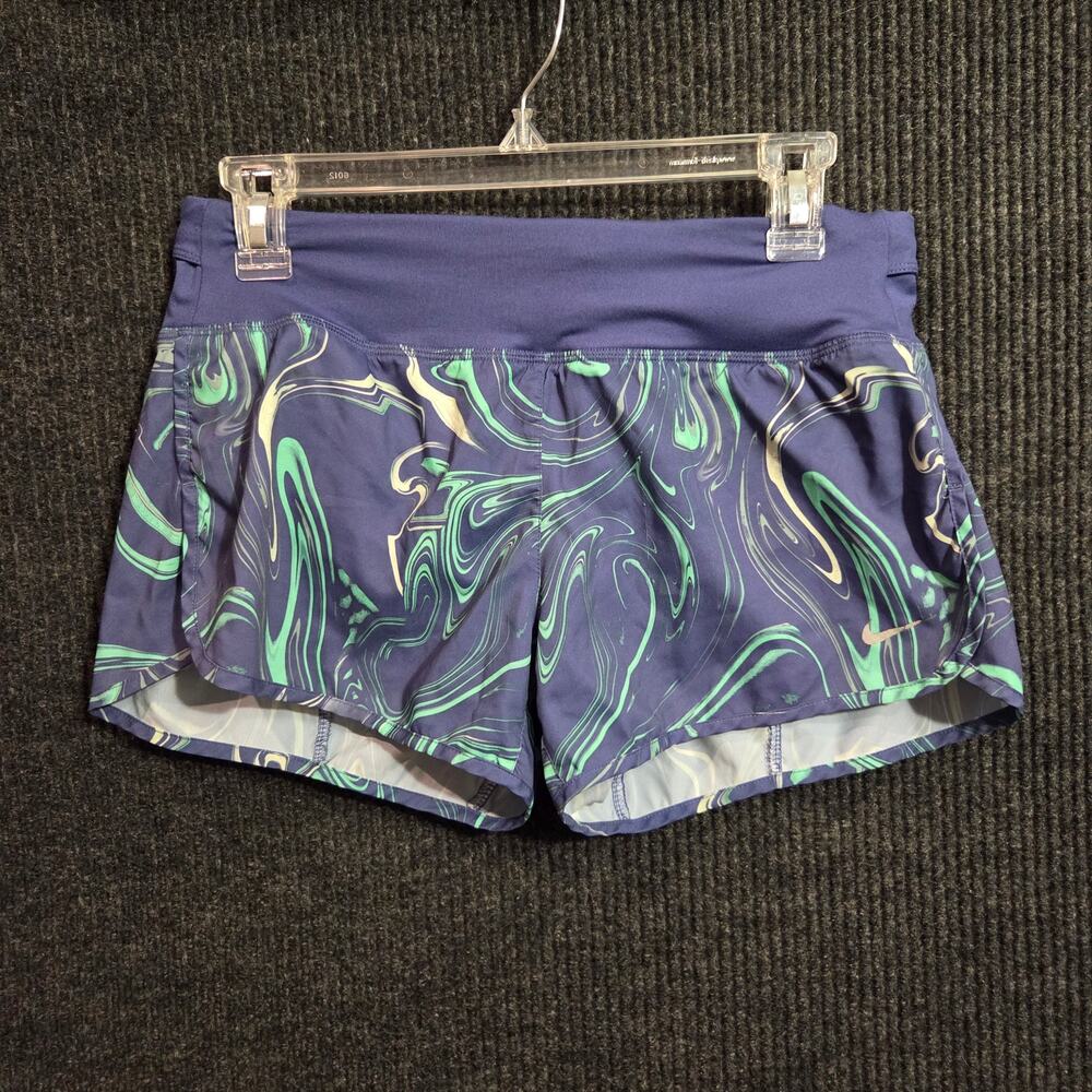 Nike Dri-Fit Women's Small Blue Green Marble Swirl Running Pocket Zipper